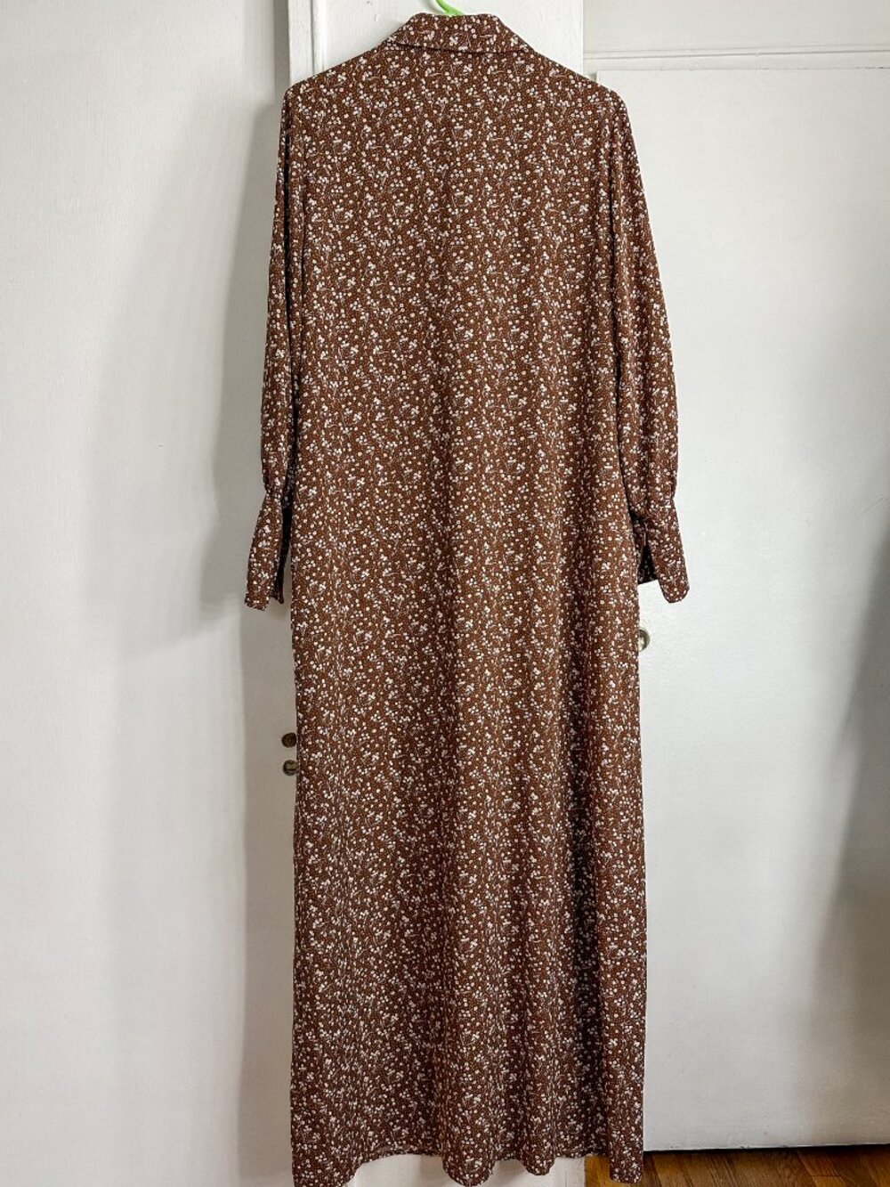 Veiled Collection Brown Floral Button Down Maxi Shirt Dress  - Limited Edition - Picture 13 of 14